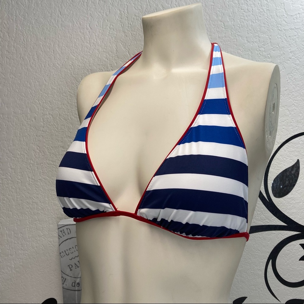 Lands’ End | Triangle Bikini Top, Rd, Wht & Blue! Sz med. - Picture 8 of 9